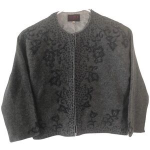 Vintage Women’s Cardigan Angora Medium Mixed Lined Embellished Long sleeve
